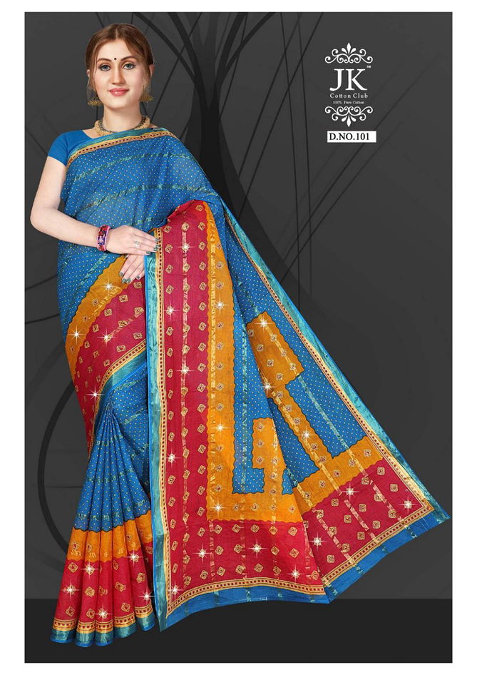 Jk Diamond Badhej Ten Patti 1 Casual Daily Wear Cotton Printed Saree Collection